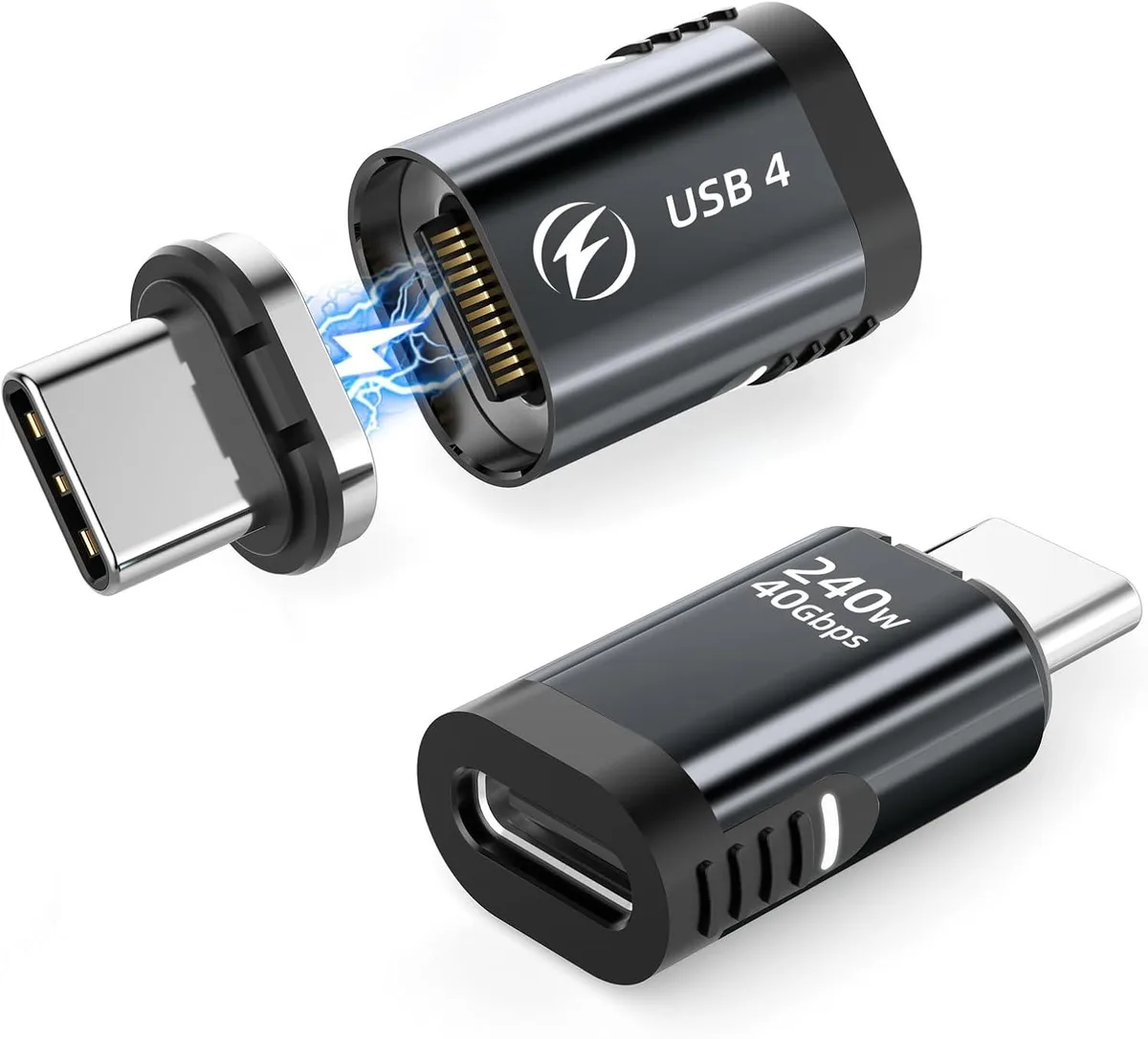 ESTONE ESTONE USB-C Magnetic Adapter 240W 40Gbps 8K 60Hz Straight 2 Pack — product photo