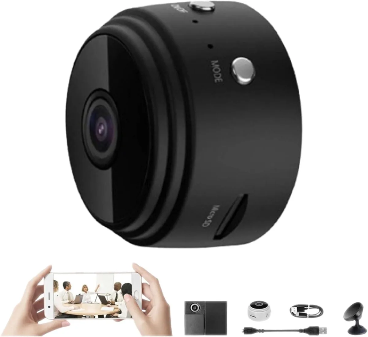 NaSR NaSR Magnetic Mini Security Camera 1080p Black 1pcs — product photo