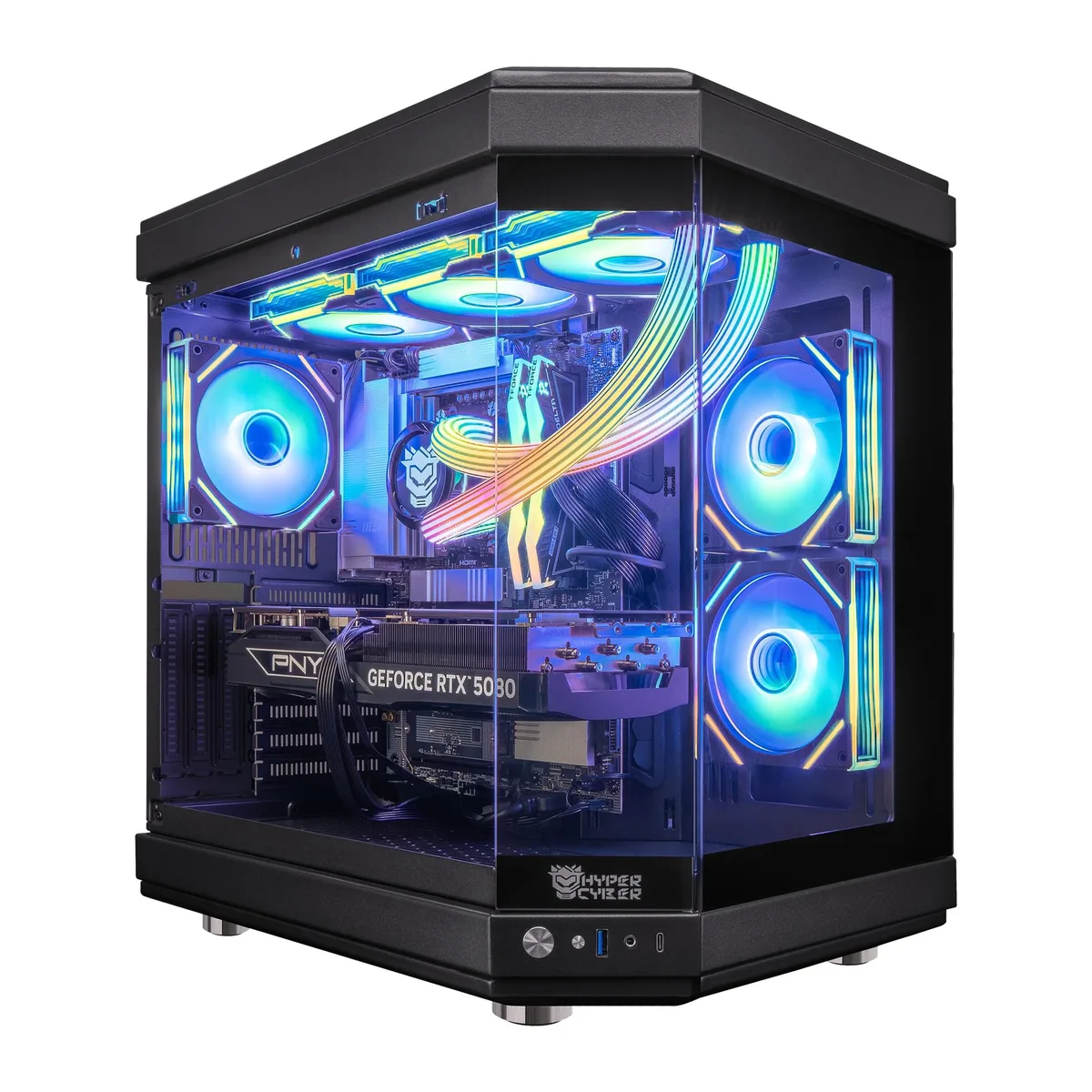 Hyper Cyber Hyper Cyber Ultra X Black Gaming PC Ryzen 7 7800X3D RTX 5070 Ti 32GB DDR5 4TB SSD — product photo