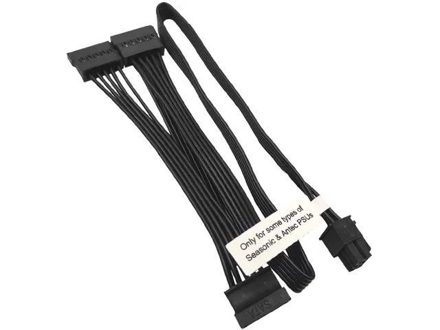SXDOOL SXDOOL 6 Pin Male to 3x 15 Pin SATA Female Power Adapter Cable 20in 50cm — product photo