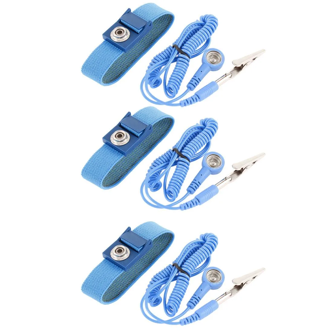 Unique-Bargains Unique-Bargains Anti Static ESD Wrist Strap Blue 3 Pcs — product photo
