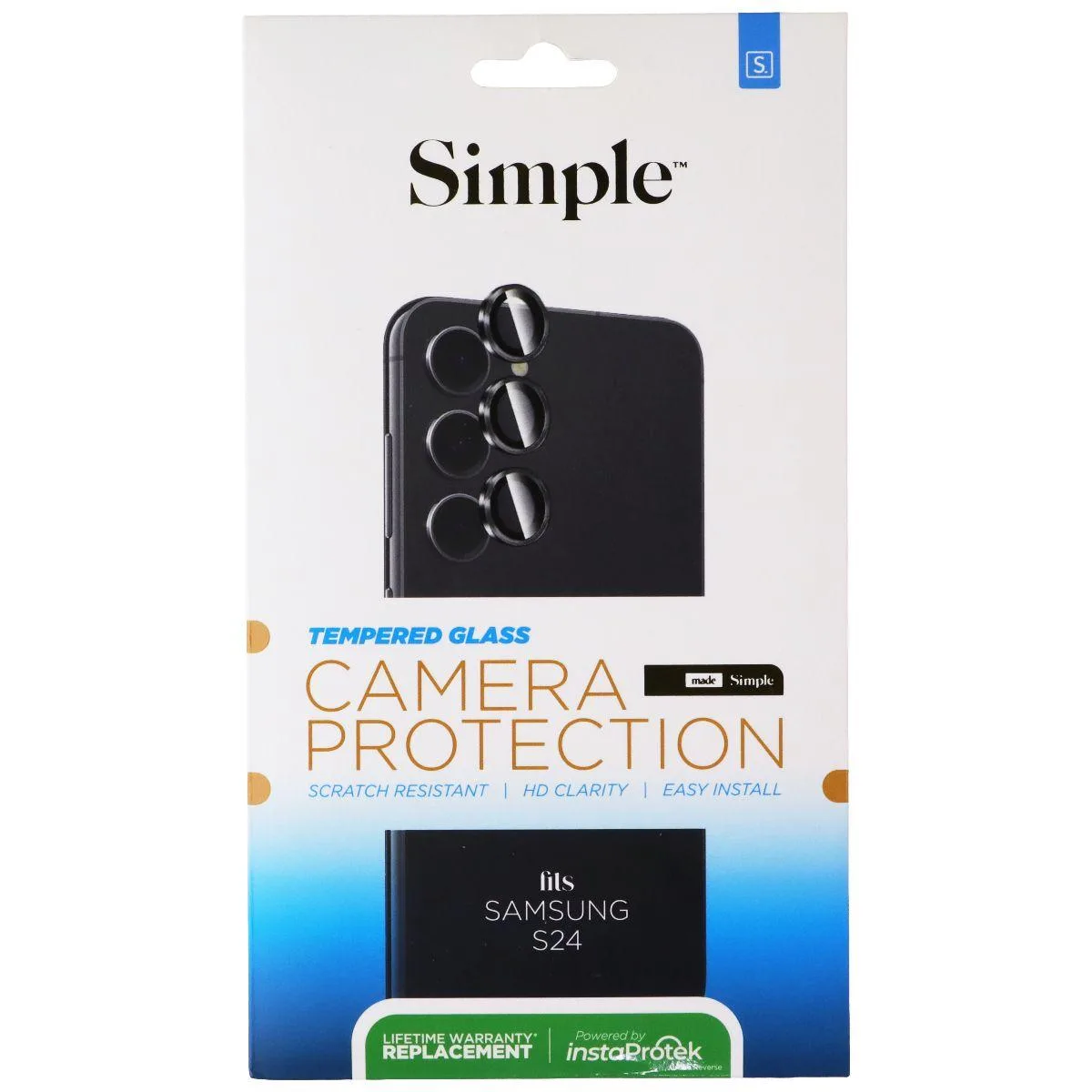 Real Simple Real Simple Tempered Glass Camera Lens Cover for Samsung Galaxy S24 — product photo