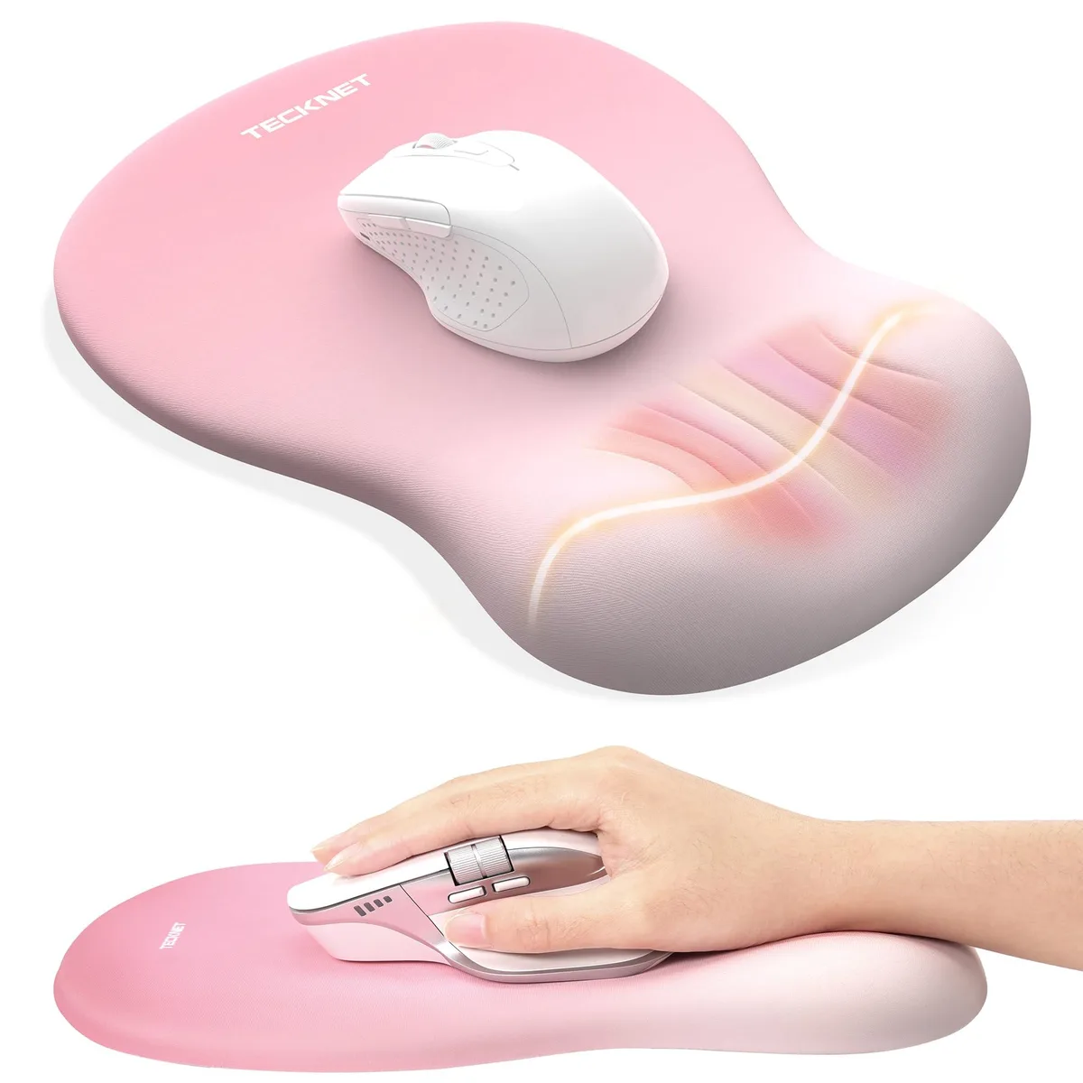  TECKNET Ergonomic Mouse Pad Gradient Pink 10.6 x 7.9 in 1.2 mm — product photo