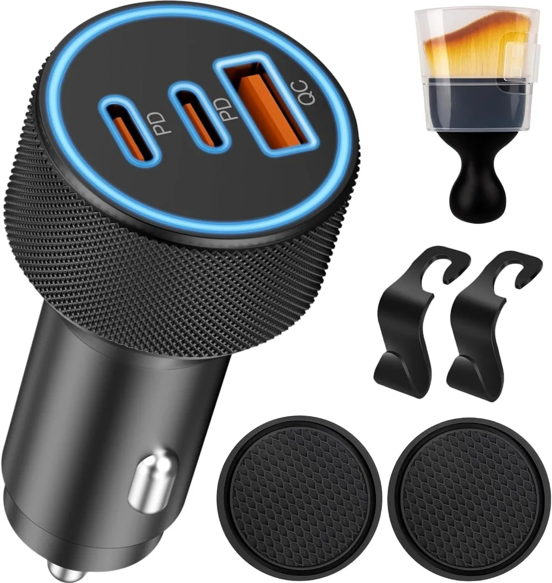 Hamzan Hamzan 142.5W 3-Port Car Charger PD 52.5W QC 45W 12-24V — product photo