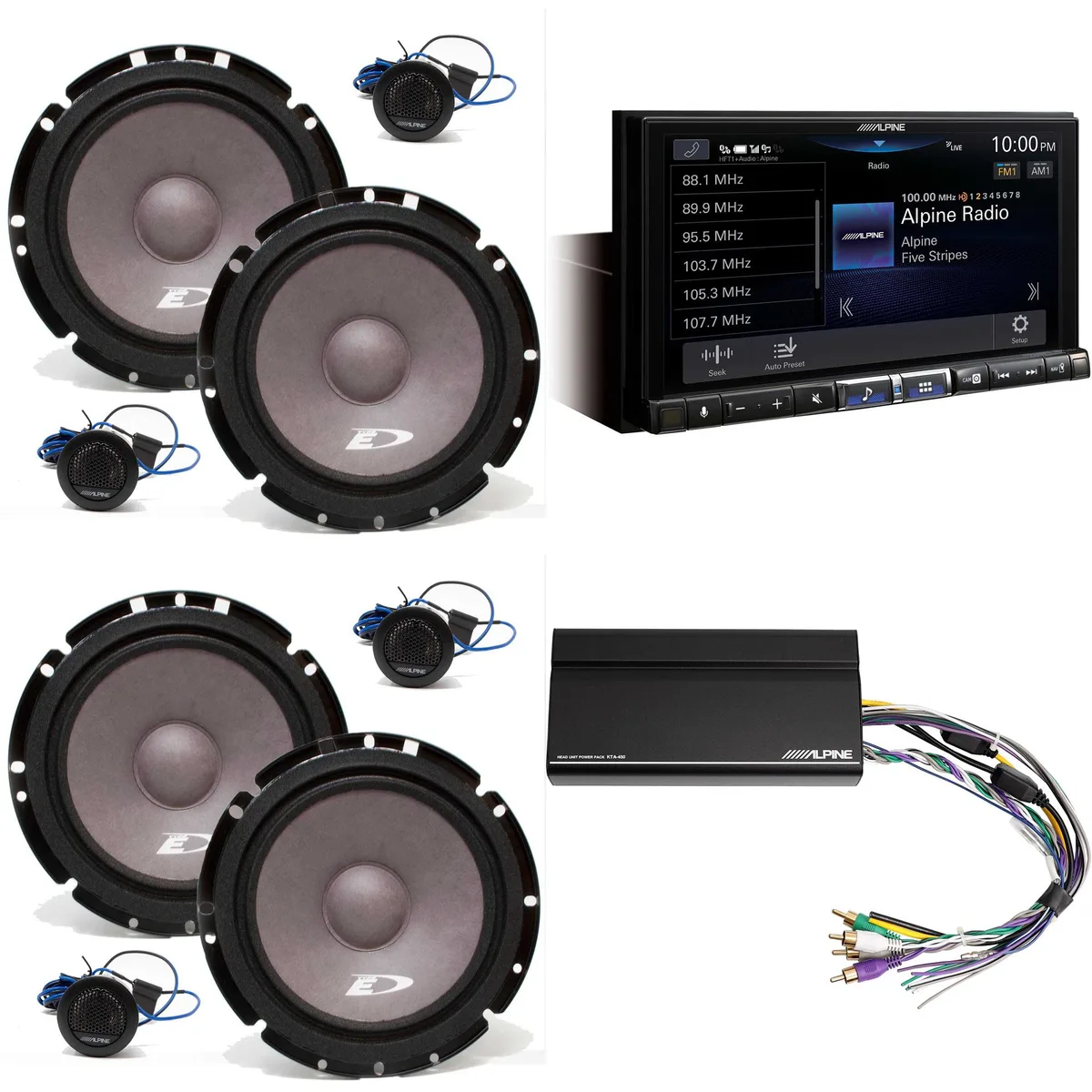 Alpine Alpine iLX-507 7" Receiver with SXE-1751S 6.5" Components &amp; KTA-450 Power Pack — product photo