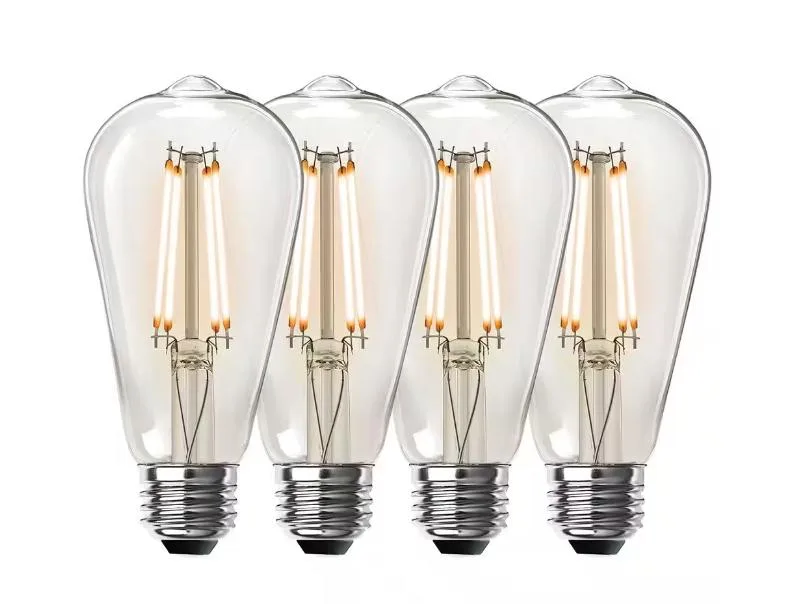 FEIT ELECTRIC FEIT ELECTRIC ST19/CL/LED/HDRP/4 60W Equivalent 400lm 2100K E26 Clear 4-Pack — product photo