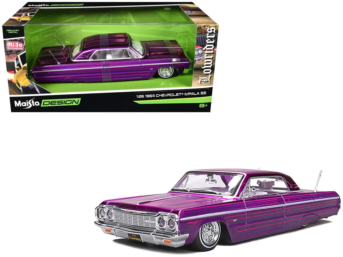 Maisto Maisto 1964 Chevrolet Impala SS Lowrider Candy Purple 1/26 Diecast Car — product photo
