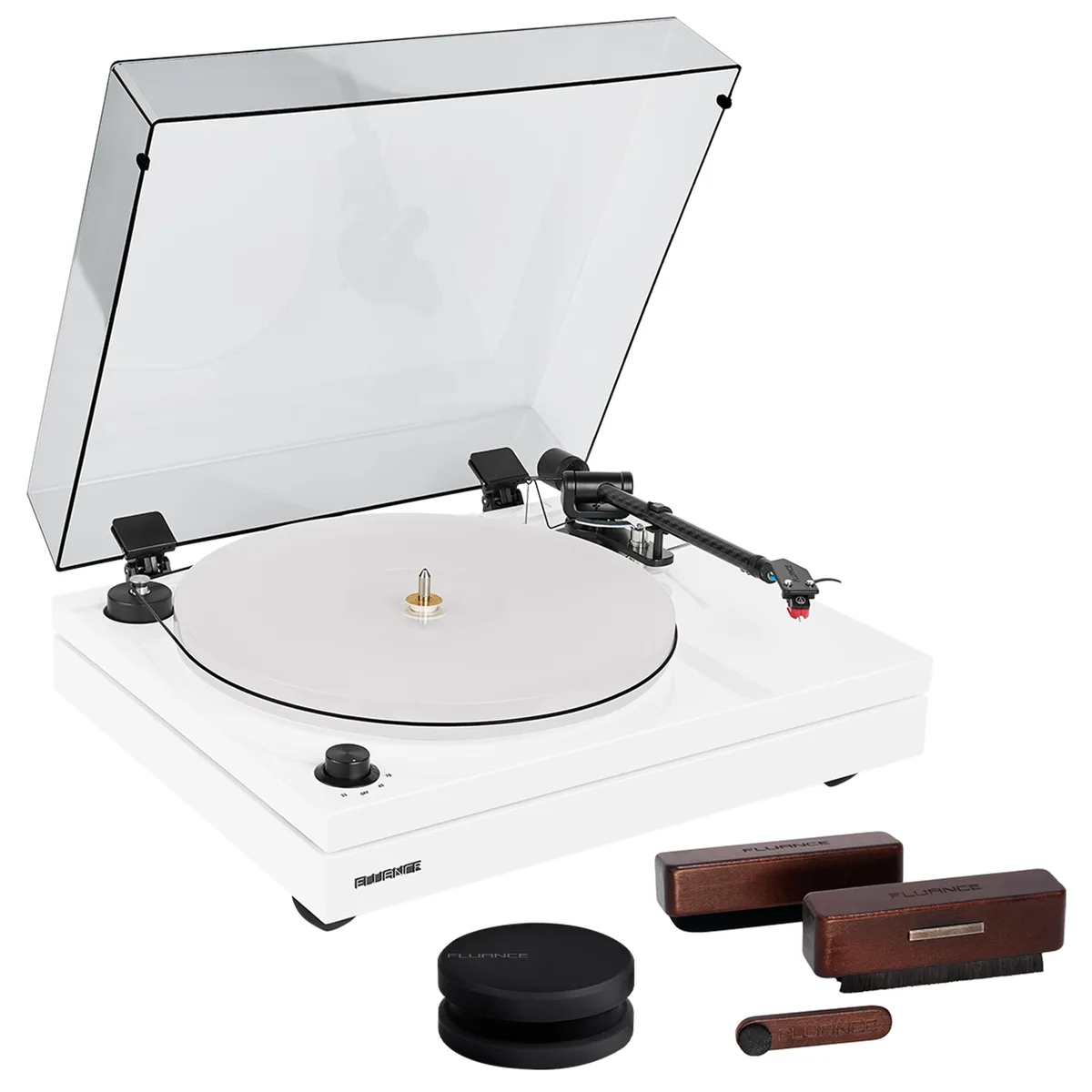 Fluance Fluance RT87 Dual-Plinth Turntable Piano White with VB65 Kit RW03 Weight — product photo