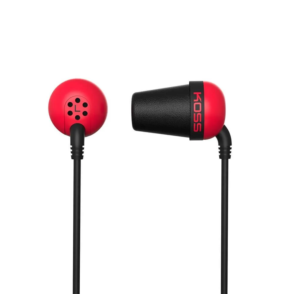 Koss Koss PLUGR Red Earbuds 10-20000Hz 16Ω 112dB 0.05kg — product photo