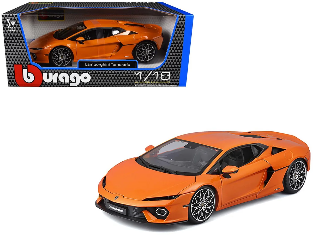 BBURAGO BBURAGO Lamborghini Temerario Orange Metallic 1/18 hobby collectible — product photo