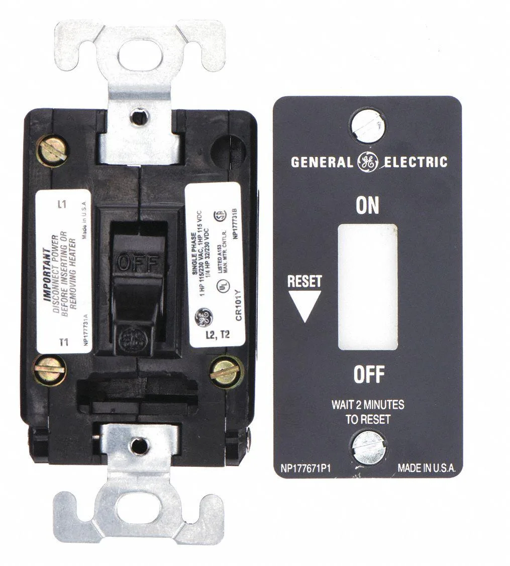 GE GE CR101H Manual Motor Starter 1P 16A Toggle 120V 240V 230V 2.31in — product photo