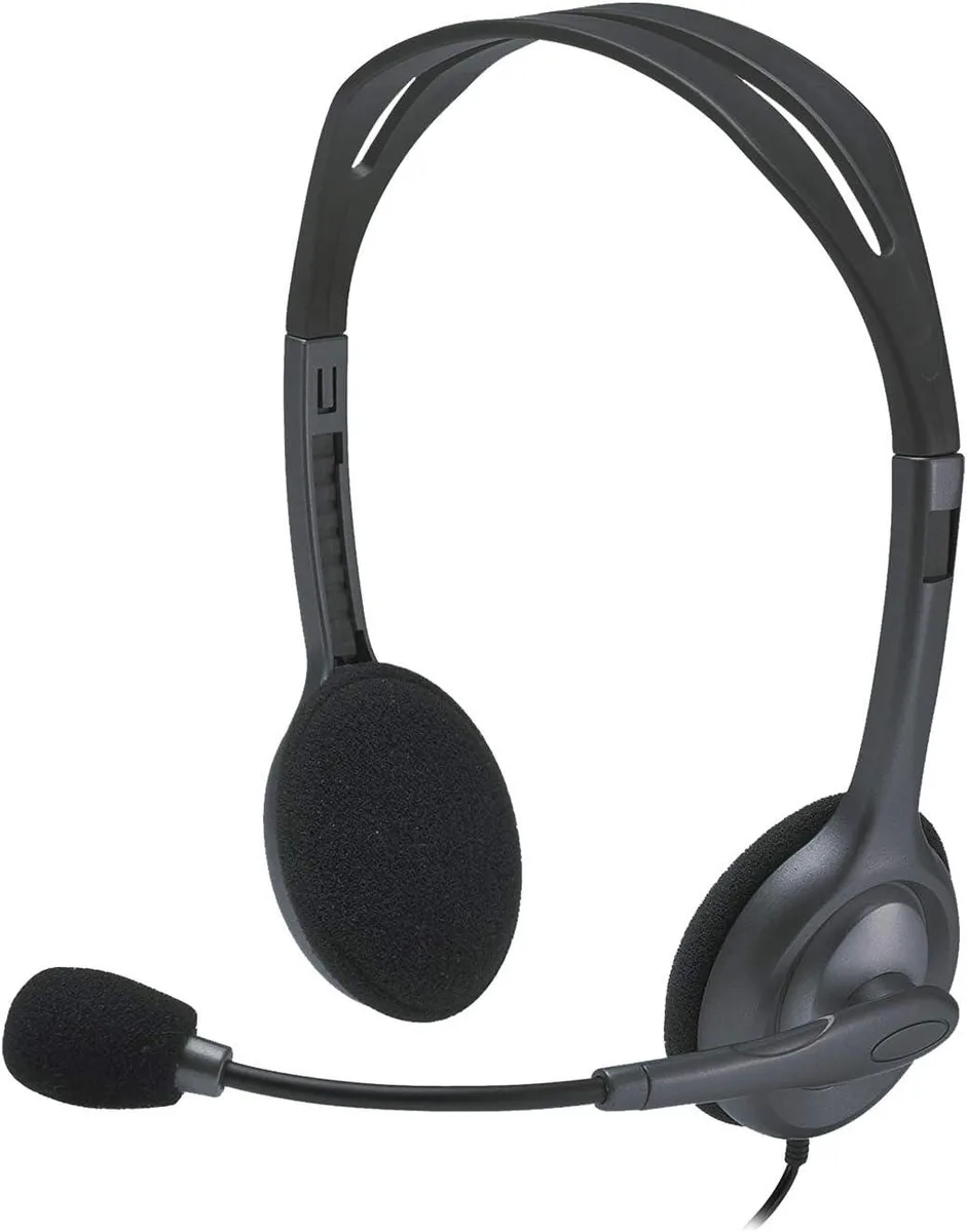 Logitech Logitech H111 On-Ear Stereo Headset — Wired 3.5 mm, 2.3 m cable, 32 Ω, 100 dB sensitivity — product photo