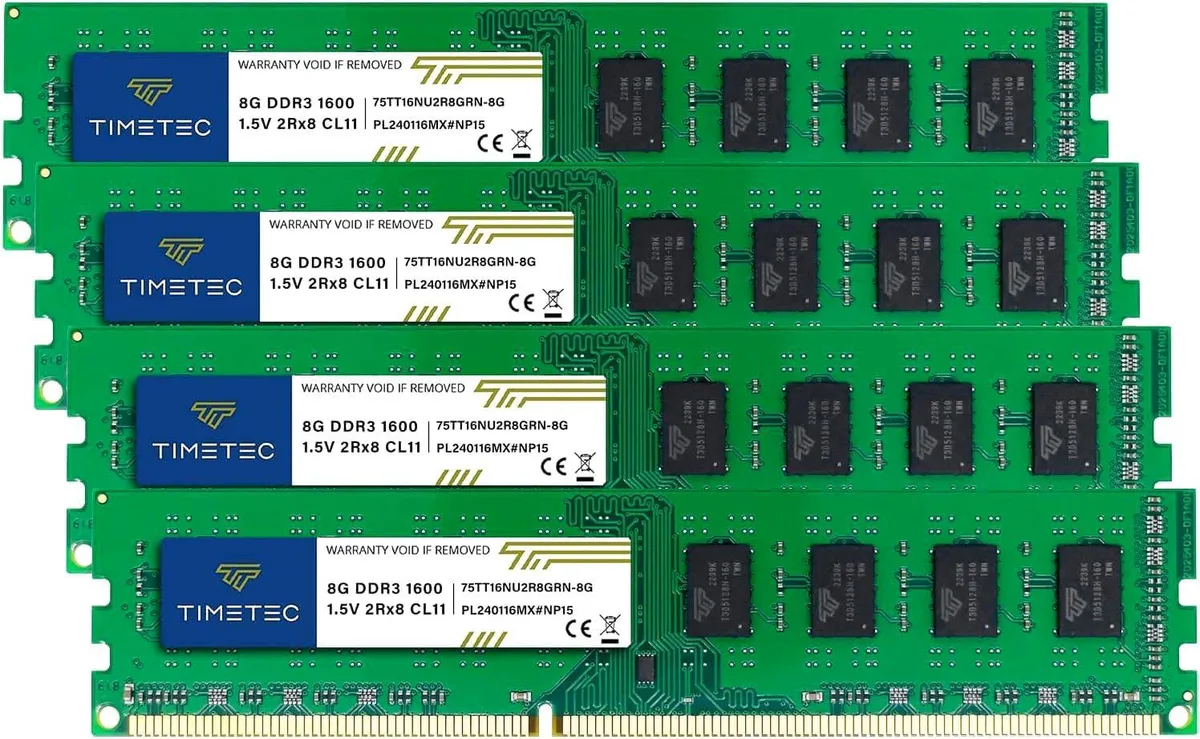 Timetec Timetec 32GB 4x8GB DDR3 1600 CL11 1.5V 240-pin Green PCB — product photo