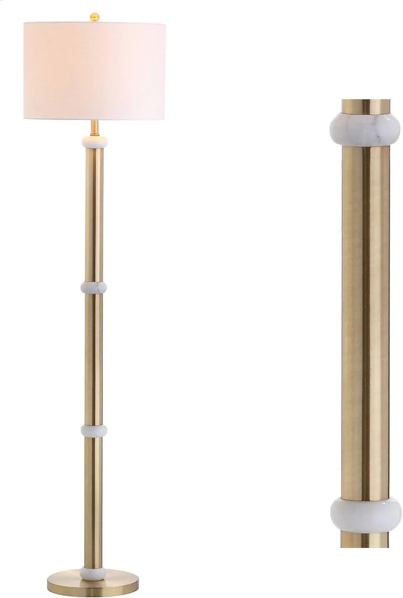 TUKO TUKO Gregory 60.5" Brass/White Marble LED Floor Lamp — product photo