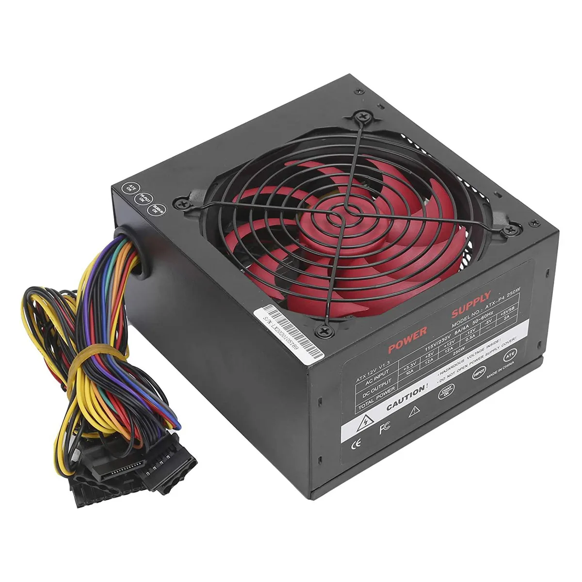 myVolts myVolts ATX-250W 250W modular power supply red fan manual black — product photo