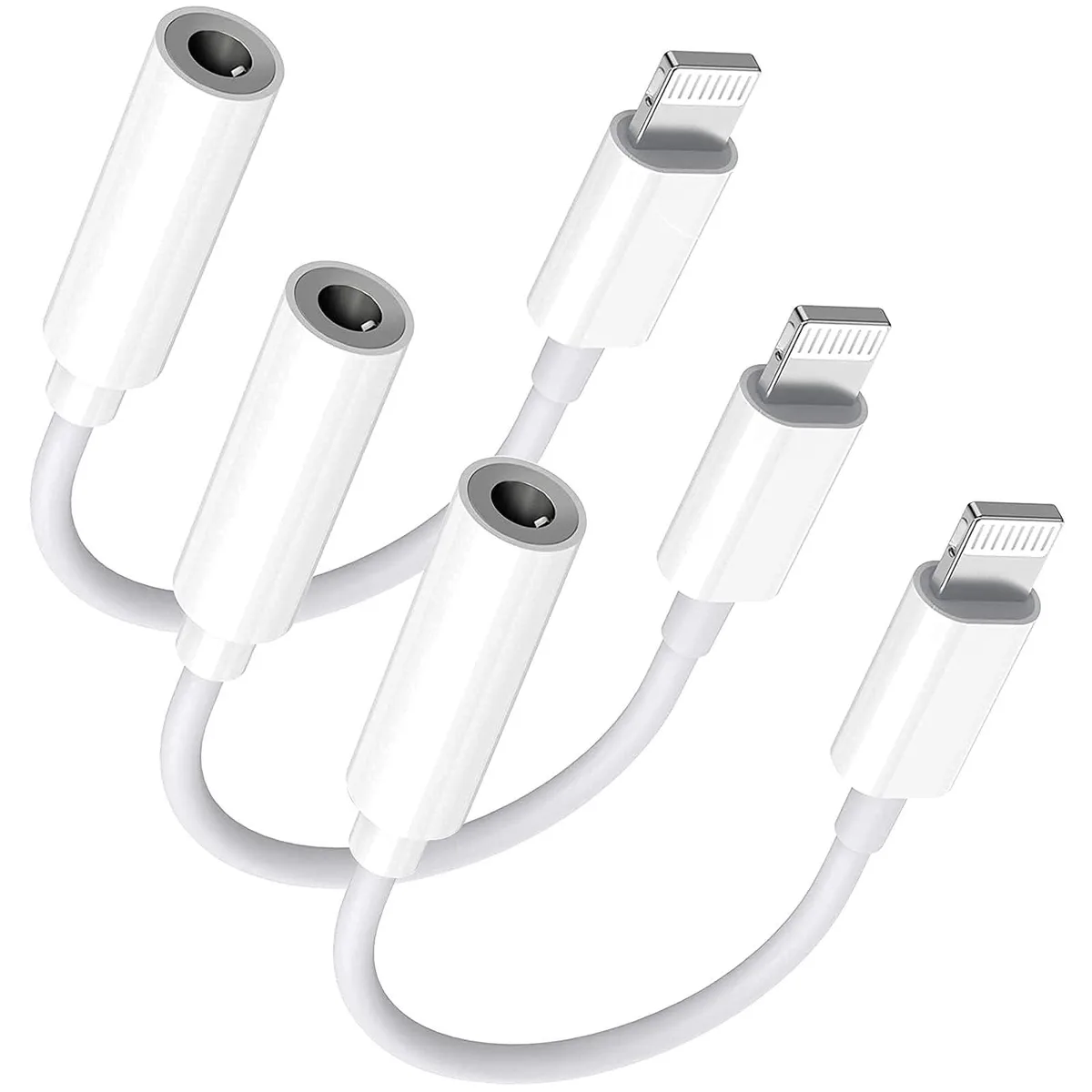  esbeecables RY-005 Lightning to 3.5 mm adapter 3 pack — product photo