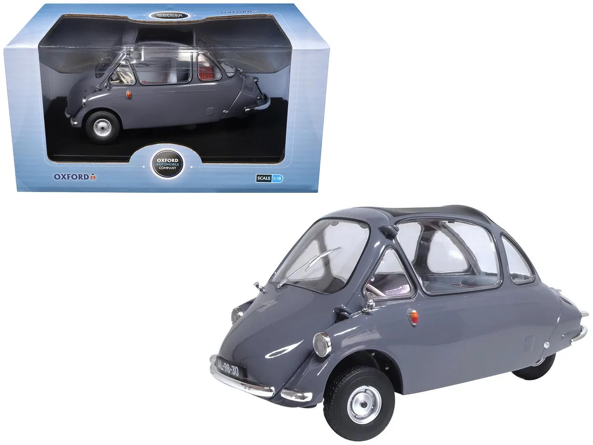 Oxford Diecast Oxford Diecast Heinkel Kabine Bubble Car Troy Gray 1/18 Diecast Hobby Collectible — product photo