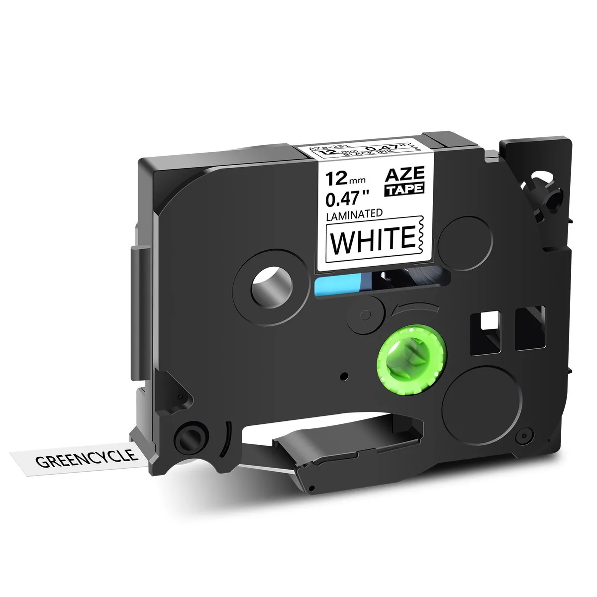 GREENCYCLE GREENCYCLE TZe-231 Label Tape 12mm x 8m Black on White — product photo