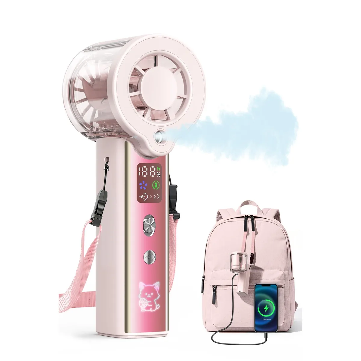  Qiravo F1 Portable Misting Fan 30000 RPM 4000mAh — product photo