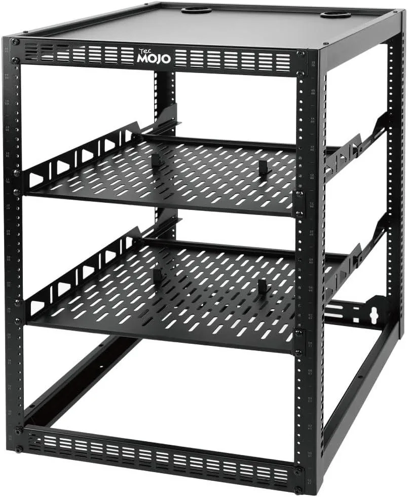 TAURKENAM TAURKENAM 16U Open Frame Server Rack with 2 Shelves — product photo