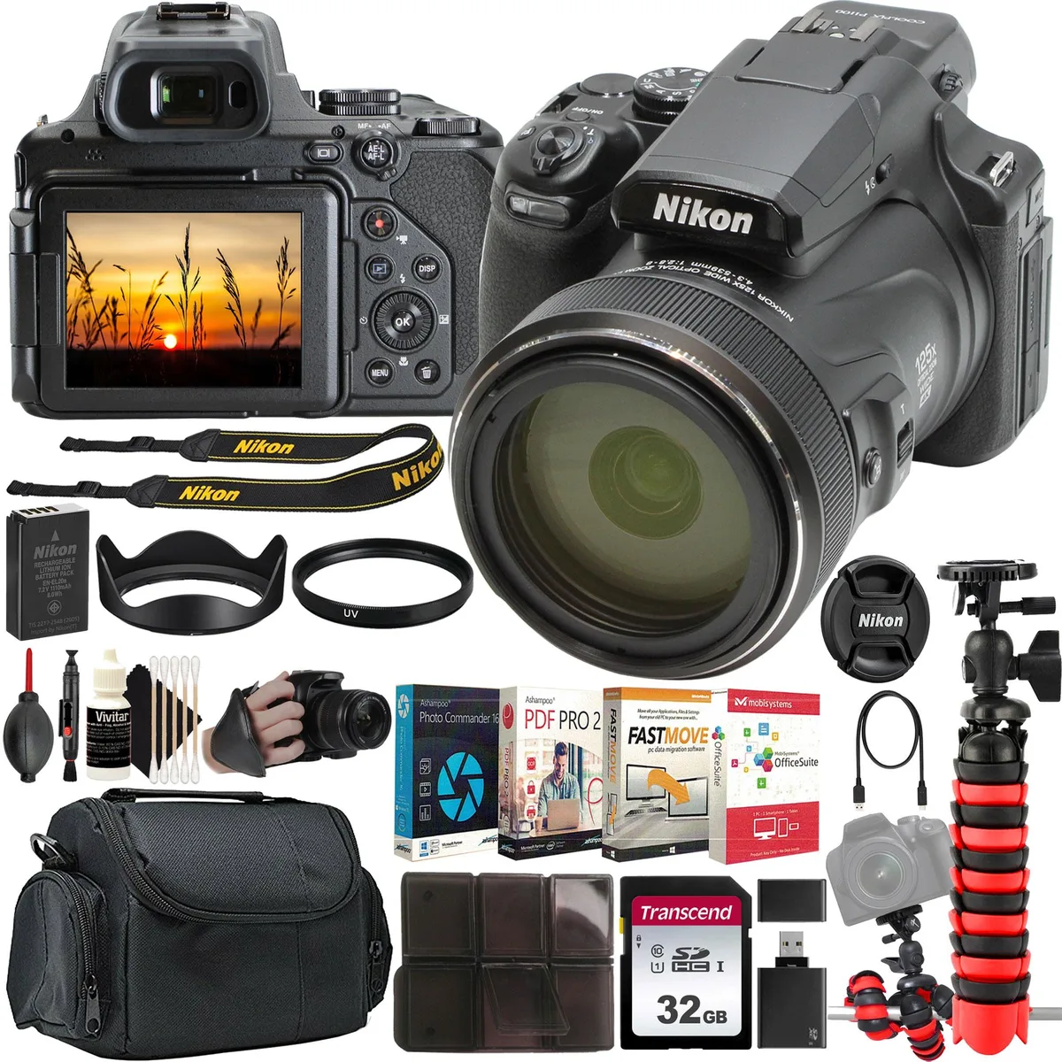 Nikon Global Nikon COOLPIX P1100 16MP compact mirrorless camera Complete Photo Editing Kit — product photo