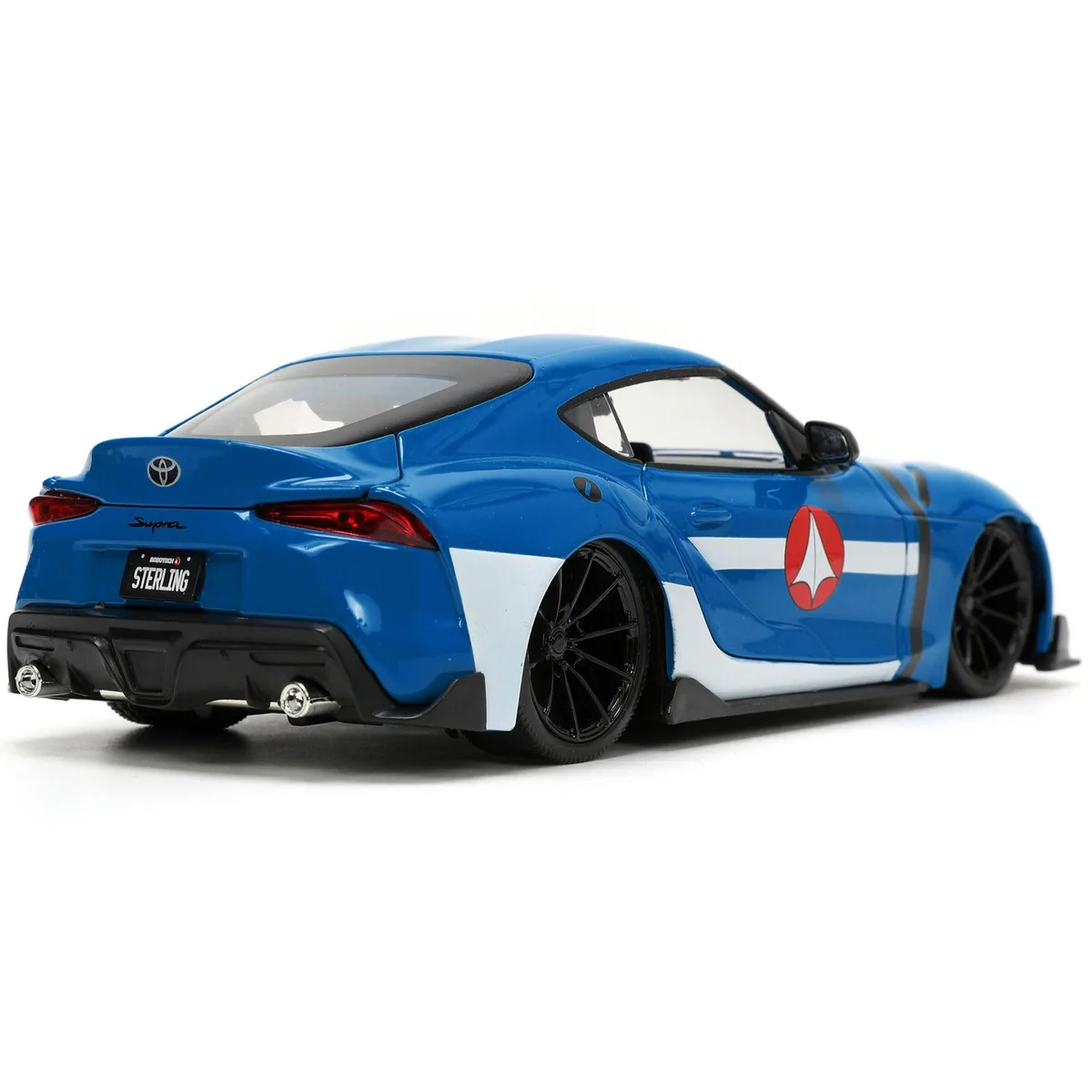 Jada Jada 2020 Toyota Supra Blue Robotech Hollywood Rides 1/24 Diecast Vehicle with Max Sterling Figurine — product photo