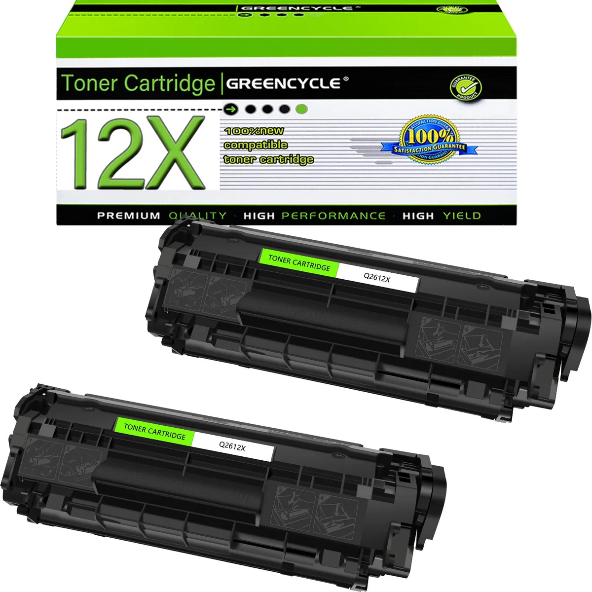 GREENCYCLE GREENCYCLE Q2612X compatible toner cartridge 2-pack black 3000 pages — product photo