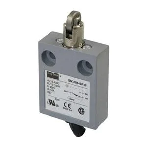 Small rectangular switch with cross roller actuator on top
