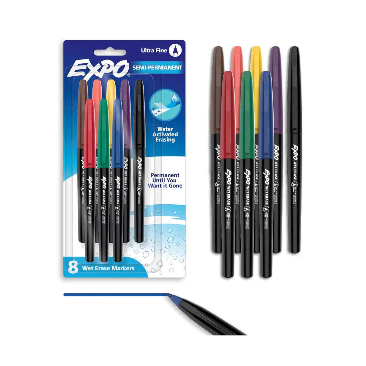  Vis-a-Vis Wet Erase Markers Semi-Permanent Assorted Colors Ultra Fine Tip — product photo