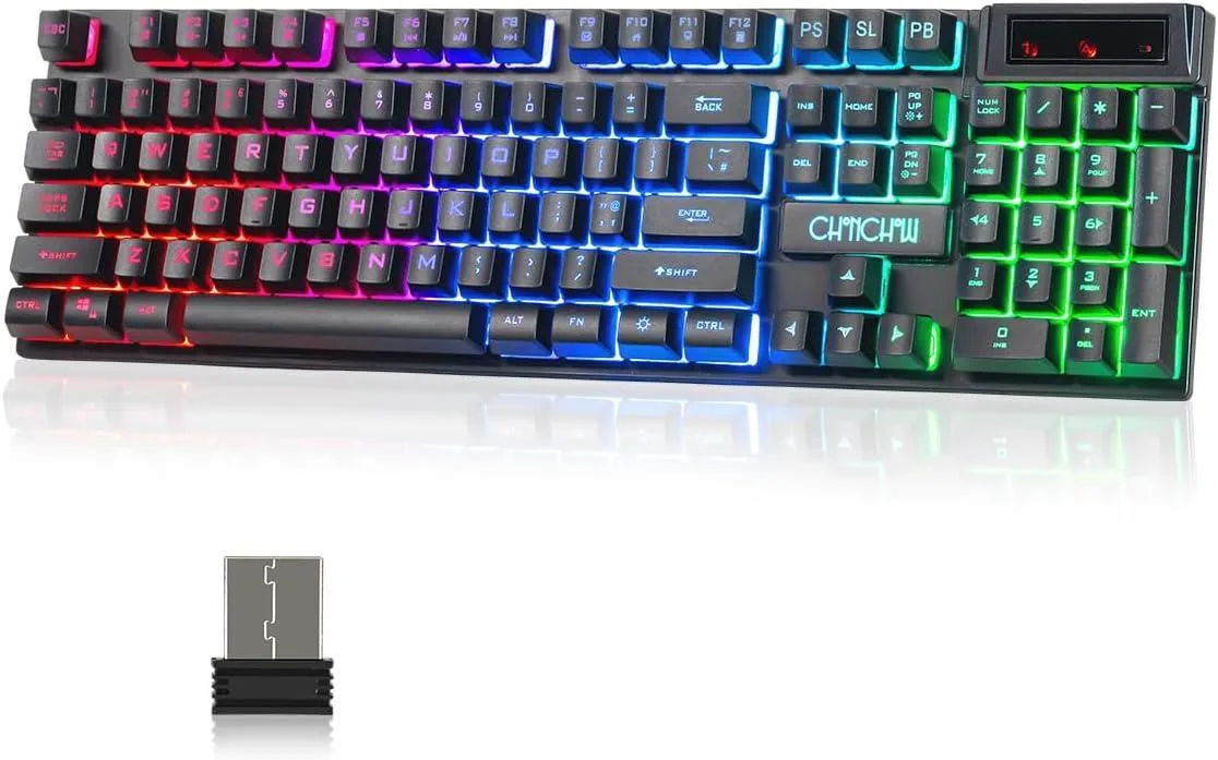 usbroway usbroway Wireless Gaming Keyboard 104 Key Rainbow LED Black — product photo