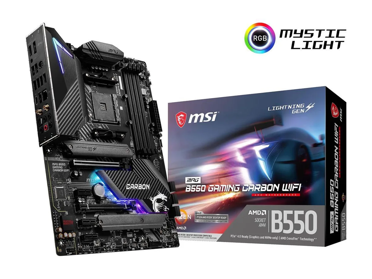 MSI MSI MPG B550 Gaming Carbon WiFi AM4 AMD motherboard — product photo