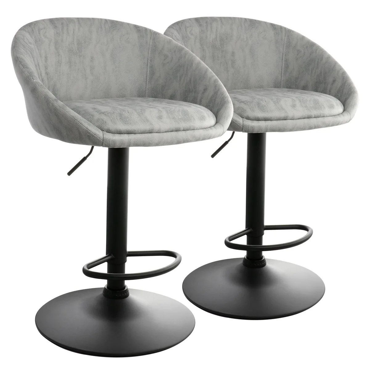 Elama Elama 510120016M Barstool Set 2pc Gray 33-41in 250lb — product photo