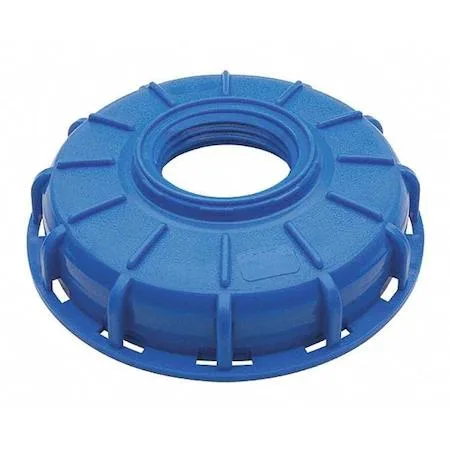 White polypropylene bung adapter for 275 gal tote