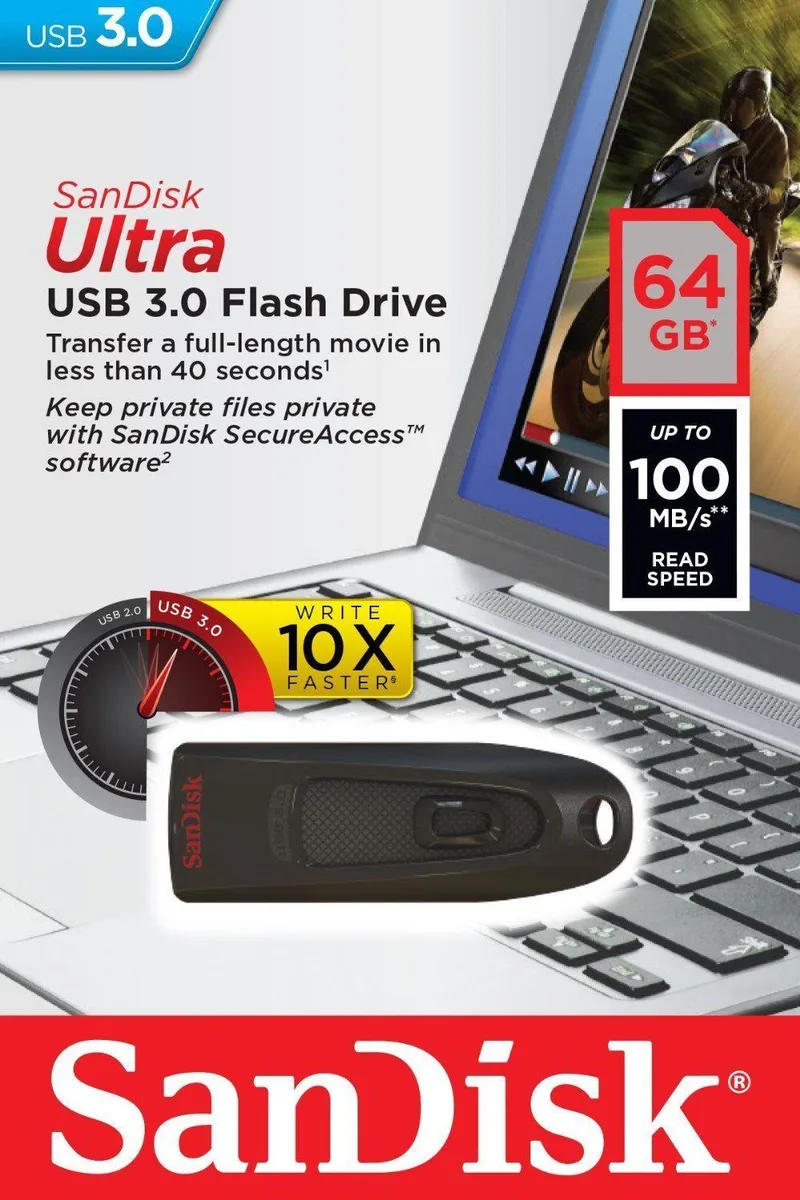 SanDisk SanDisk Ultra USB 3.0 64 GB 100 MB/s SDCZ48-064G-U46 — product photo