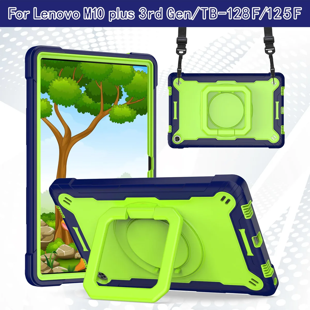 anicestore anicestore TB-125F/FU/128 laptop case for Lenovo Tab M10 Plus 3rd Gen 10.6" (2022) Blue/Green — product photo