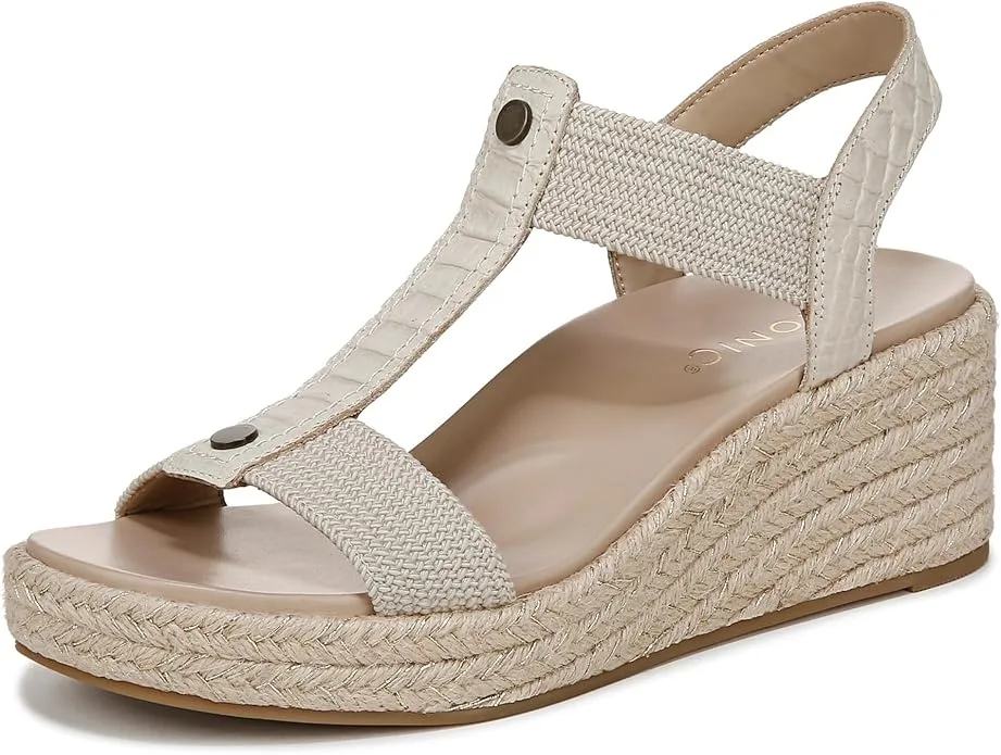 Vionic Group LLC Vionic Calera Espadrille Wedge Sandal Cream Leather Size 10 — product photo