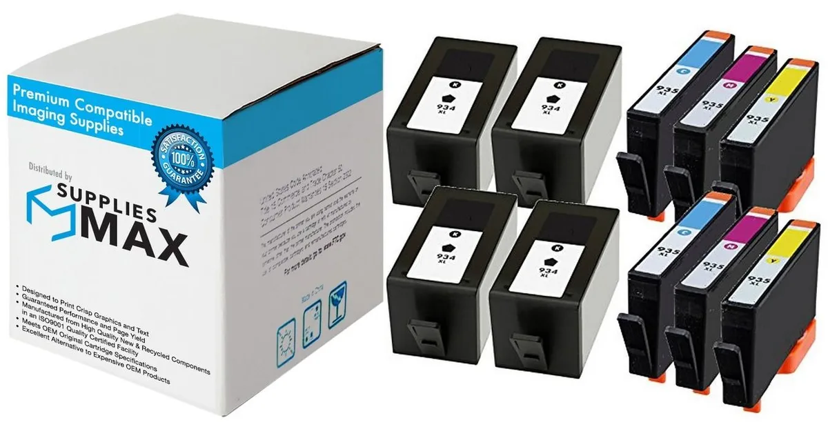 SuppliesMax SuppliesMax HP 934XL/935XL High Yield Inkjet Combo Pack (4 BK, 2 C/M/Y) — product photo