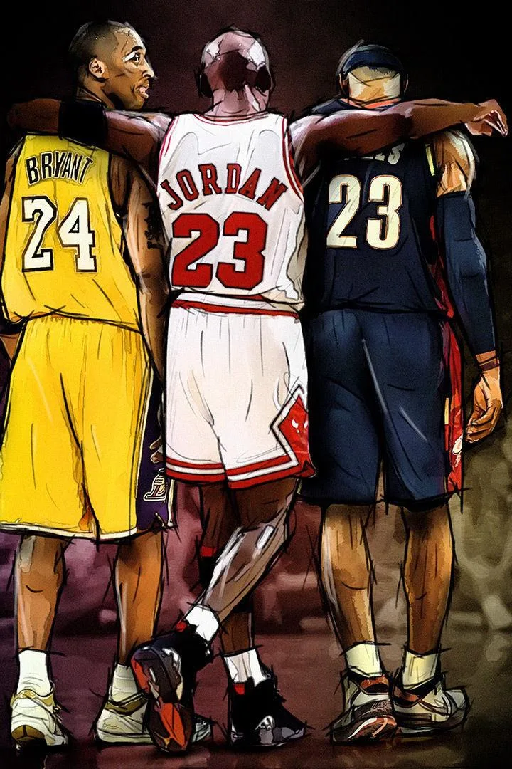 Poster print of Jordan Kobe LeBron 24 by 36 inches