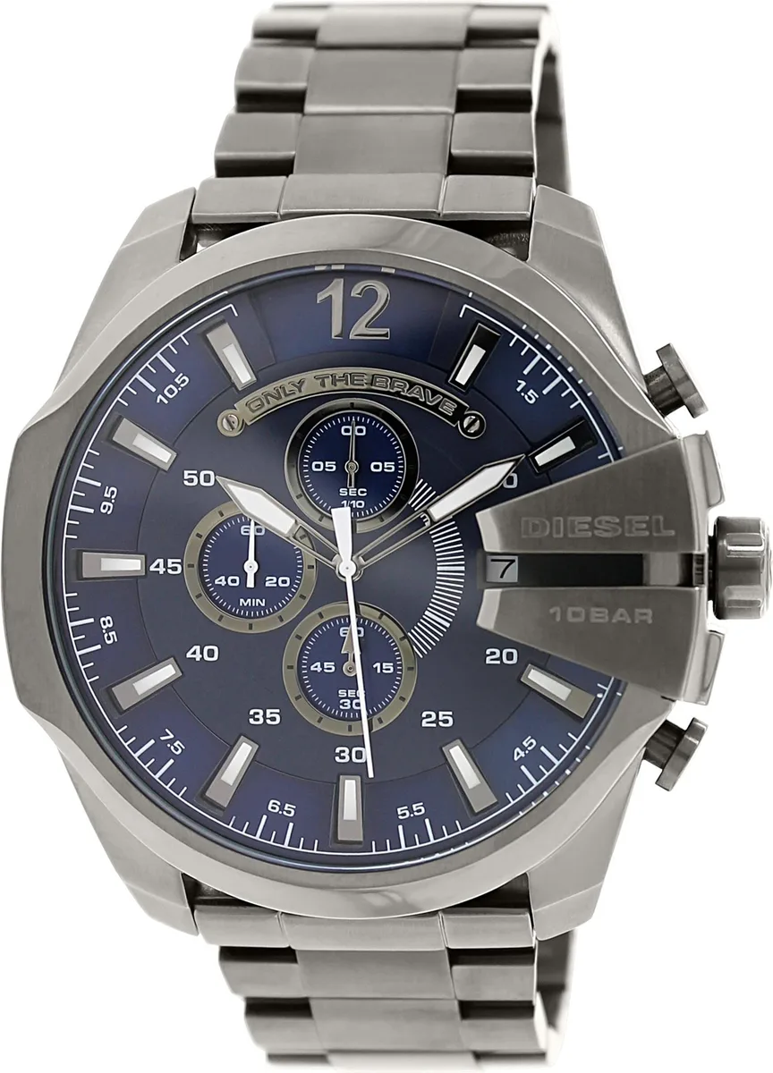 Diesel Diesel DZ4329 Mega Chief Gunmetal Stainless Blue Dial Chronograph Watch — product photo