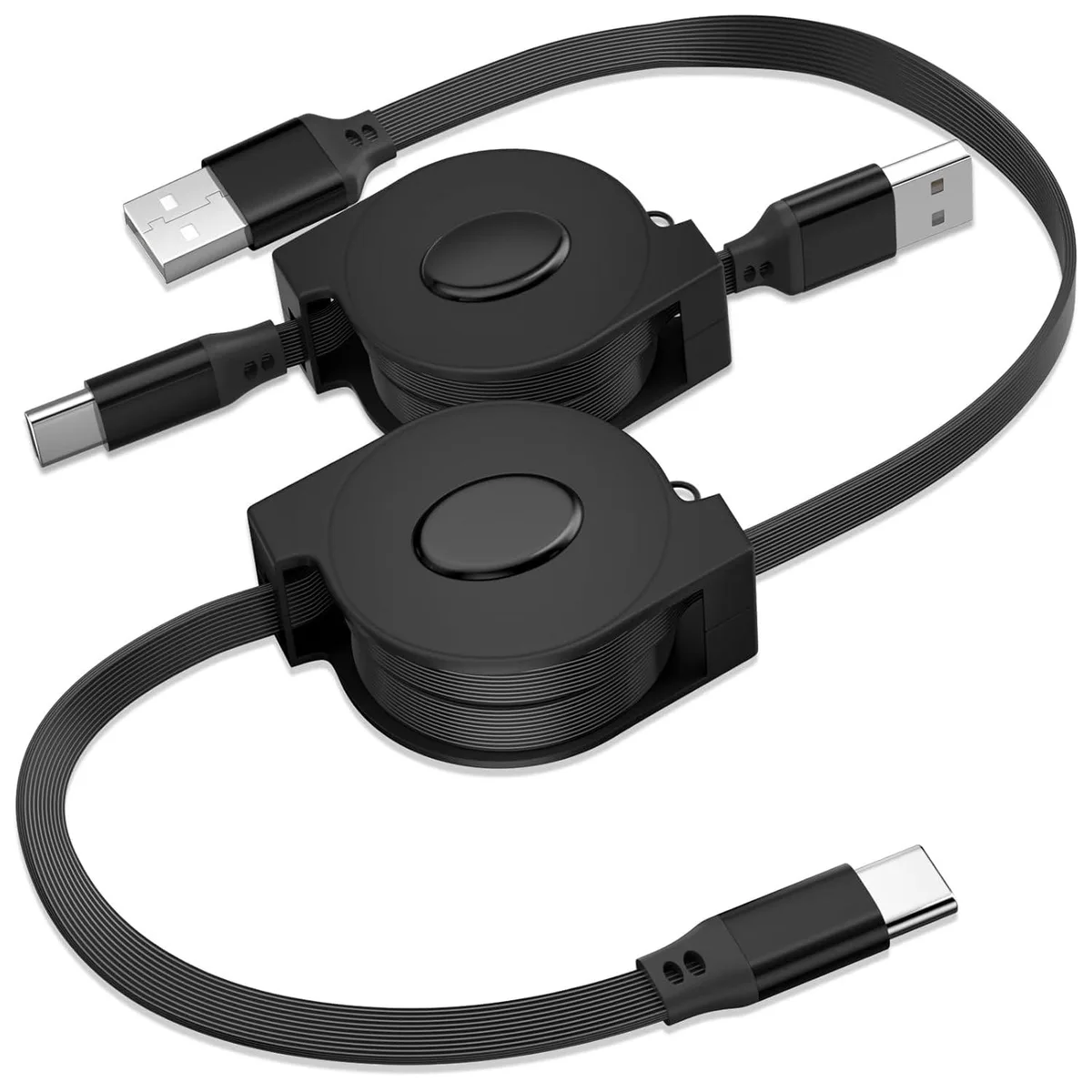 Mobee Mobee 2 Pack USB A to USB C Retractable Cable 3FT 18W 15W 10W — product photo