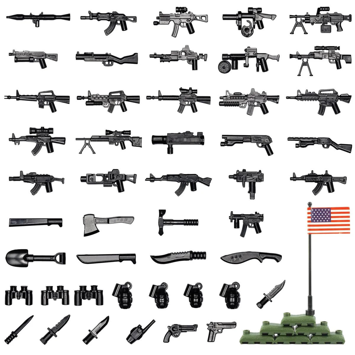 54 Pcs Military U.S. Weapons Pack Collectible — product photo