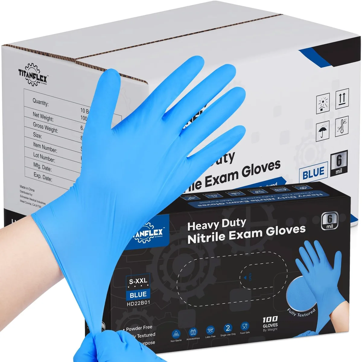 Vibe HD22B03-C Gray Acrylic Gloves Size 8 — product photo