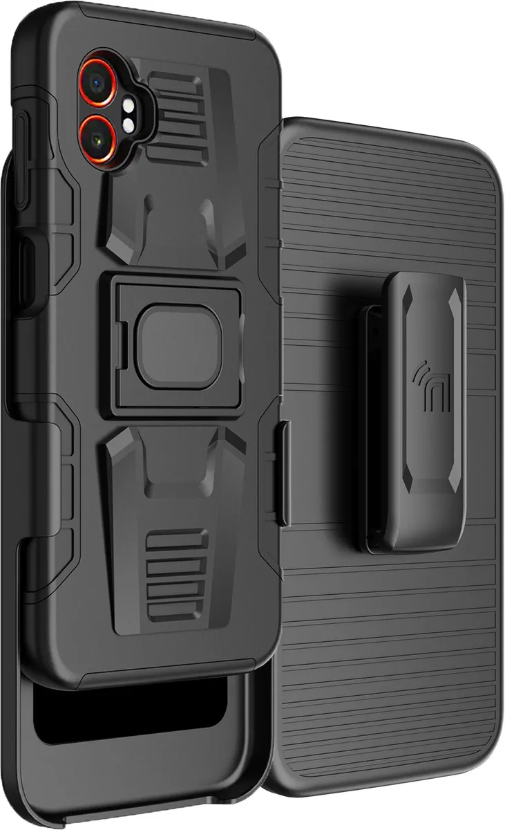 Nakedcellphone Nakedcellphone Rugged Case Belt Clip Holster for Samsung Galaxy XCover 7 Pro (SM-G766 2025) Black — product photo