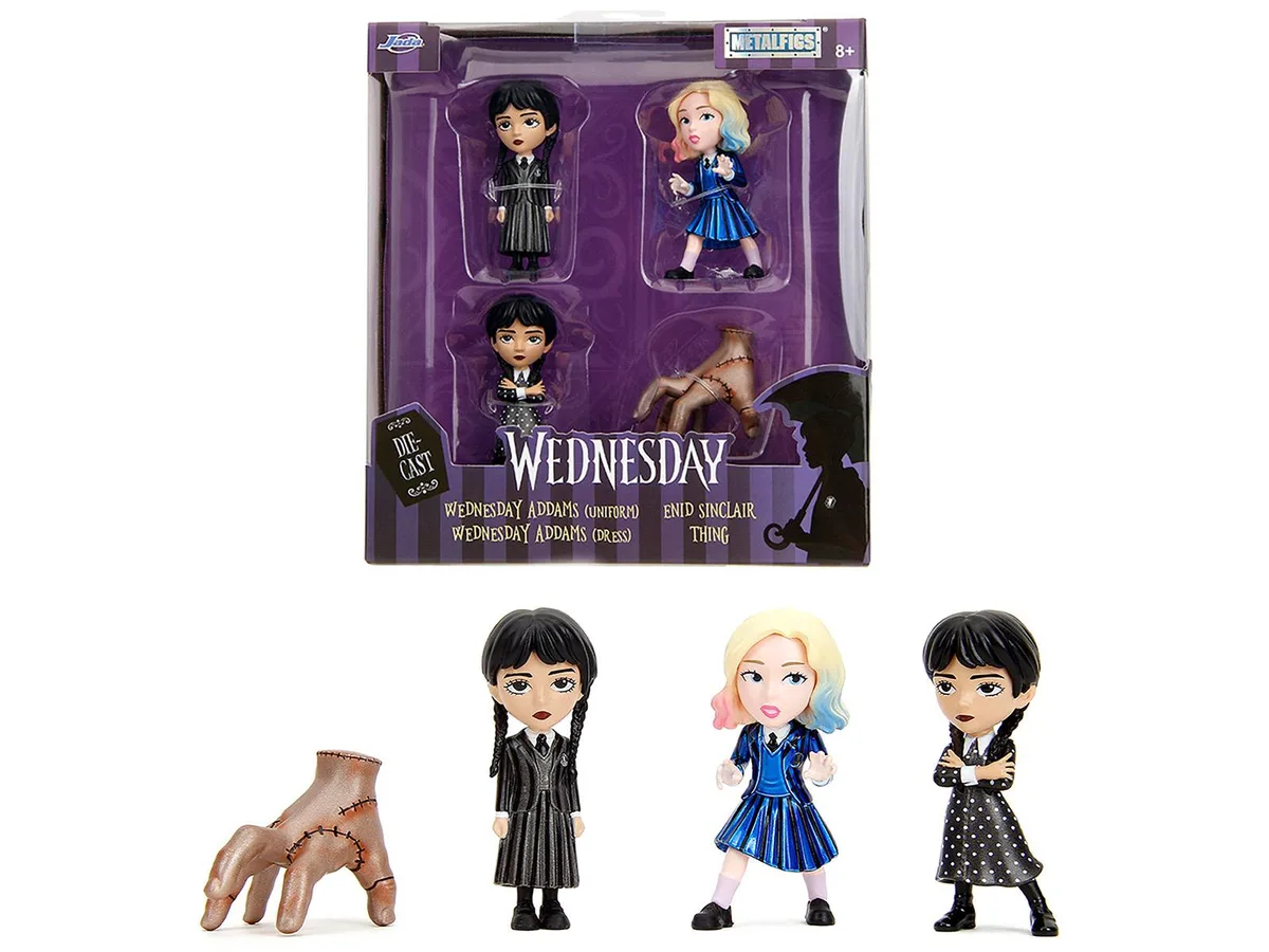 Jada Jada Wednesday Metalfigs Set of 4 Diecast Figures 2.5 inches 2022 — product photo