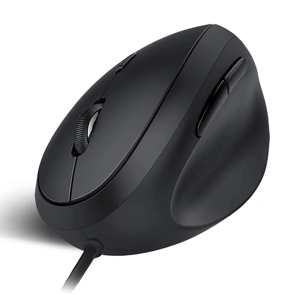  shoplease Vertical Ergonomic Gaming Mouse 800/1200/1600/2000/3200 DPI 6 Buttons Wired USB Black — product photo