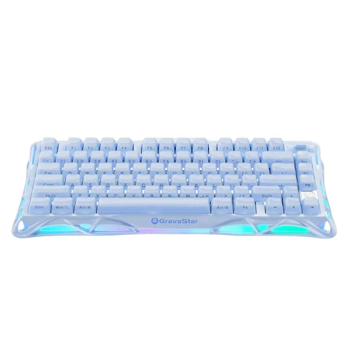 GravaStar GravaStar K1 Ice Blue 75% Gasket Mechanical Gaming Keyboard 79 Keys 8000mAh — product photo