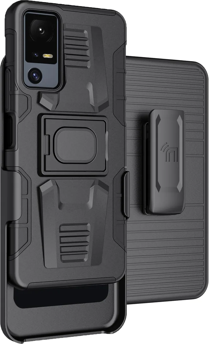 Nakedcellphone Nakedcellphone Rugged Case + Holster Jitterbug Smart 4 / TCL 40XL Black — product photo