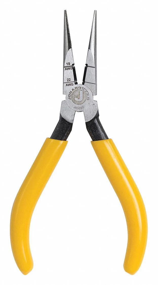 Jonard long nose pliers 6-3/4 inch serrated steel finish