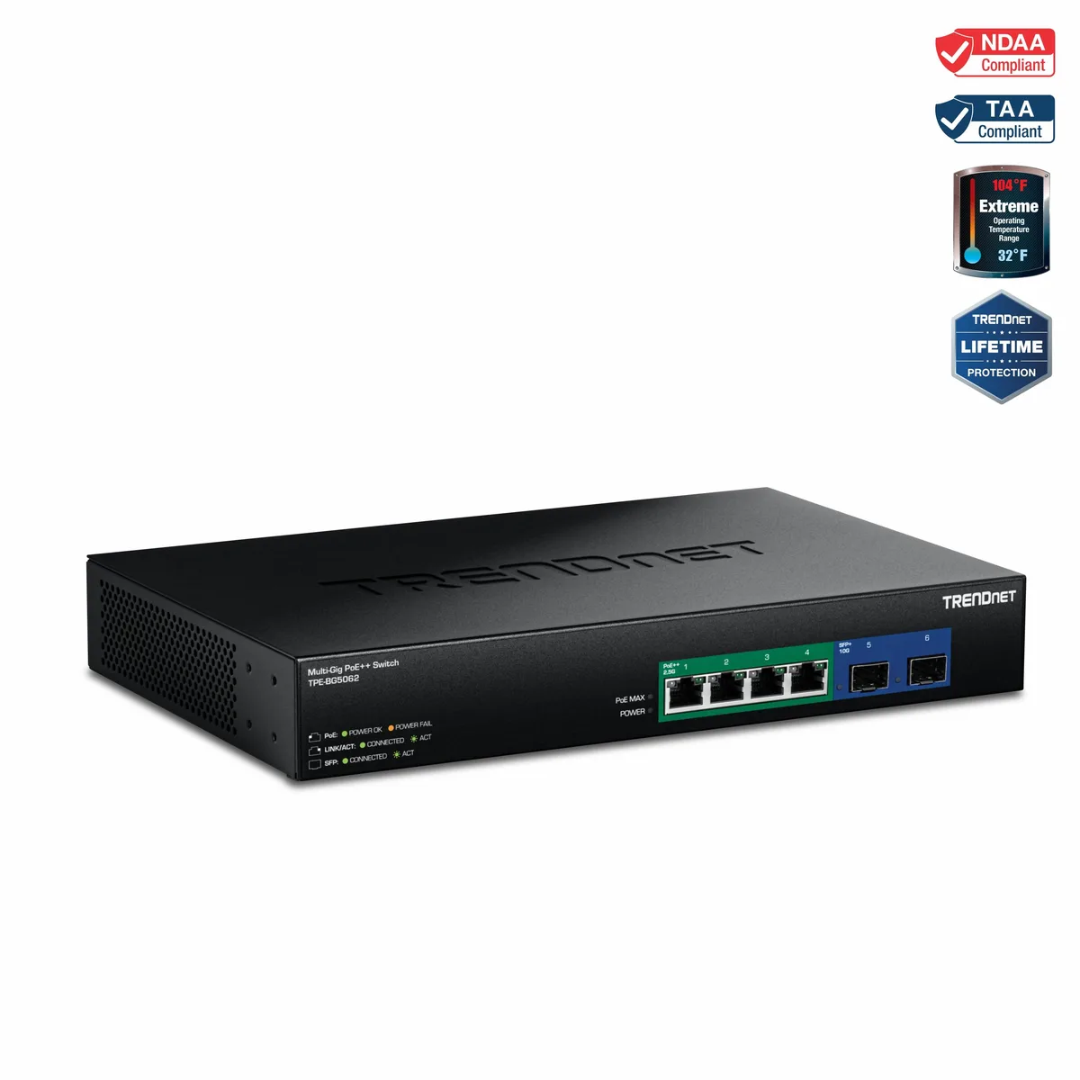 TRENDnet TRENDnet TPE-BG5062 6-Port 2.5G PoE++ Switch 240W — product photo
