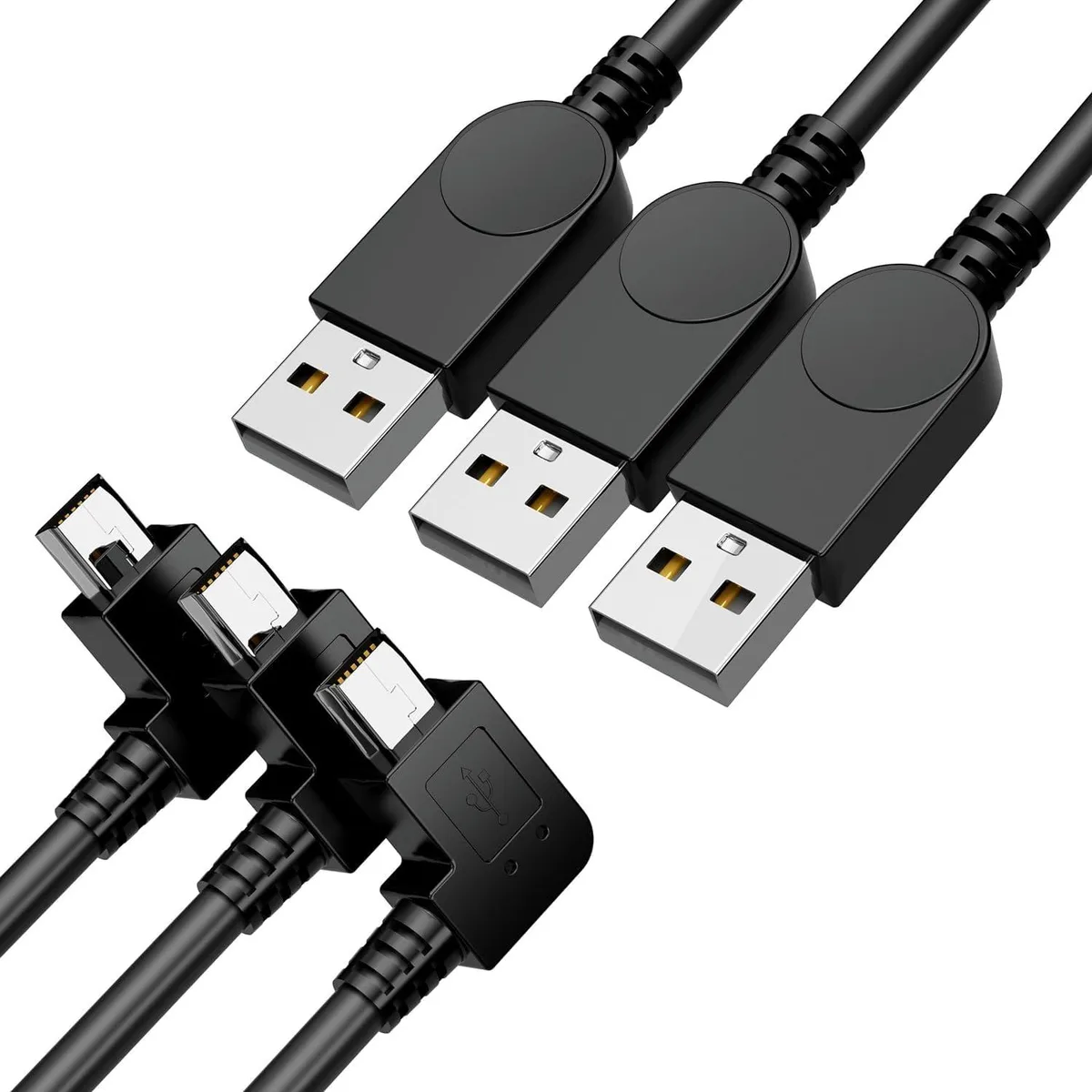 BUCIER BUCIER Mini USB 2.0 Cable 90° Right Angle A to Mini-B 1ft 3pcs — product photo
